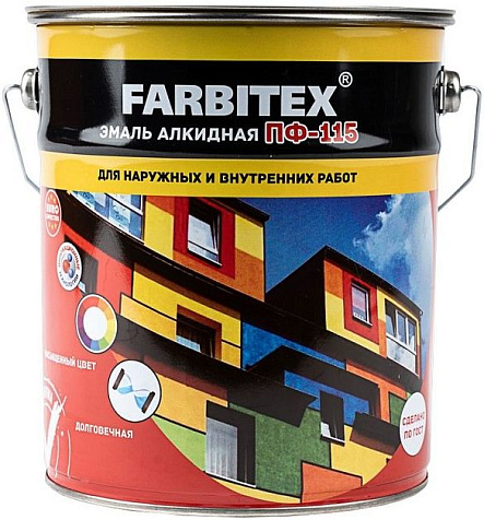 Эмаль ПФ-115 Farbitex, светло-голубая, 5 кг купить в СОМ
