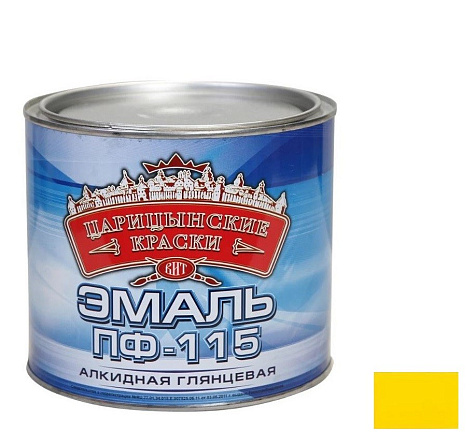 Эмаль ПФ-115 Царицынские краски, желтый, 1.8 кг купить в СОМ