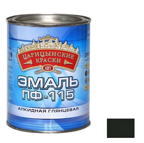 Эмаль ПФ-115 Царицынские краски, черный, 0.8 кг купить в СОМ