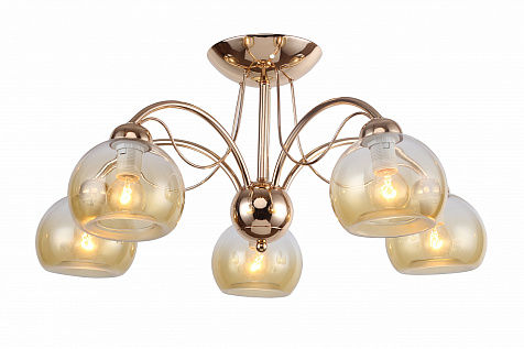 Светильник потолочный Linvel LV9300/5 Бови, золото, Е14, 40Вт купить в СОМ